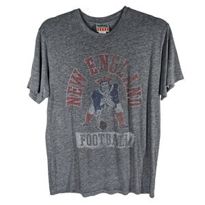 New England Patriots Junk Food Apparel Gray Shirt Tee Old Logo Soft Mens Small